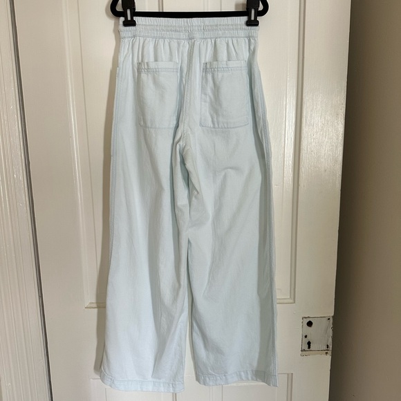 NWT -Pact- light wash wide leg chambray sailor pants- organic cotton sustainable - Picture 4 of 6